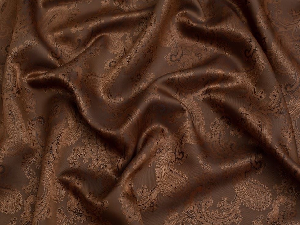 Minerva Core Range Brown Woven Jacquard Lining Fabric for Dressmaking, 142.5cm / 56" Wide - per metre