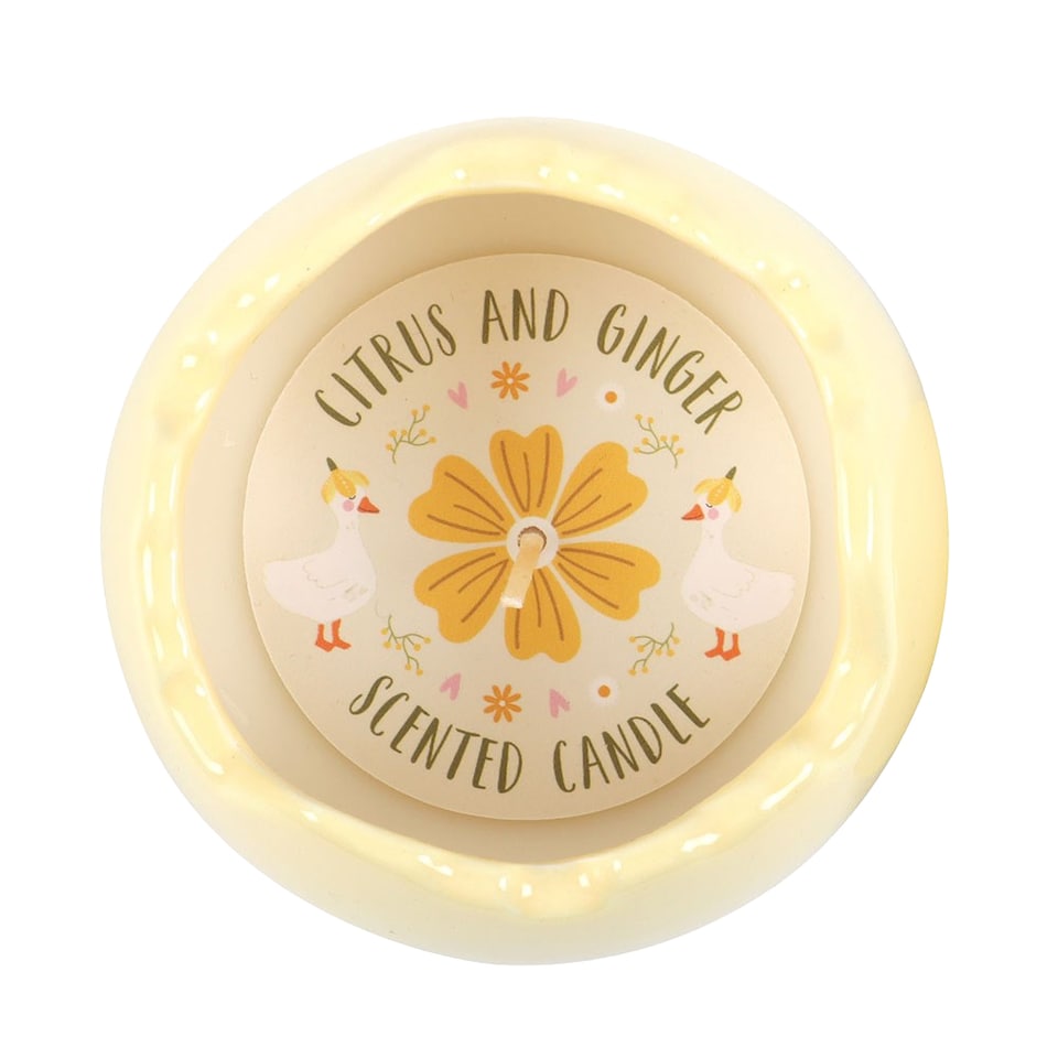 image 1 of Something Different Citrus & Ginger Egg Shaped Scented Candle | Yellow | Yellow | One Size | 1