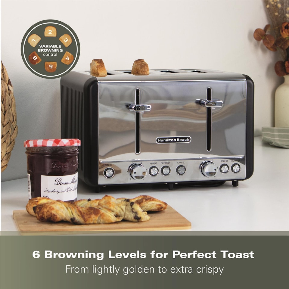 image 1 of Hamilton Beach Harmony 4 Slice Toaster Espresso