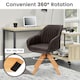 image 6 of COSTWAY Swivel Accent Chair Set of 2 Ergonomic Armchairs Brown Brown