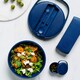 image 3 of Hip Clutch Bag Portable Lunchbox & Cutlery Set - Navy