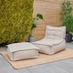 image 1 of Dolce Indoor Outdoor Bean Bag Lounger and Footstool Beige Patio Chairs | Cream | Cream | 1