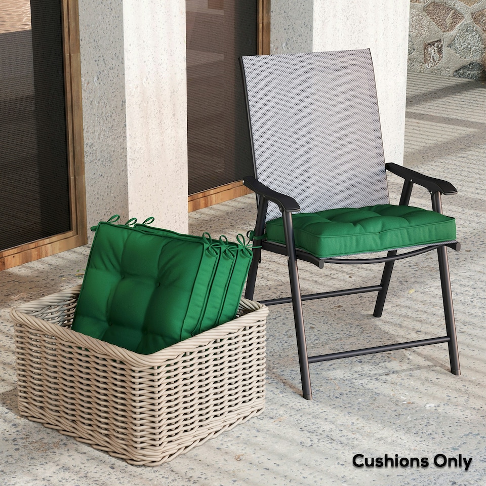 image 1 of Outsunny 42 x 42cm Replacement Garden Seat Cushion Pad with Ties