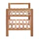 image 3 of Arla 2 Tier Stackable Walnut Wood Shoe Rack Cream