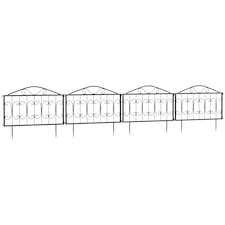 Outsunny Decorative Garden Fencing 4PCs Metal Border Edging