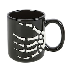 Something Different Bats And Bones Skeleton Hand Mug - Black/White - One Size