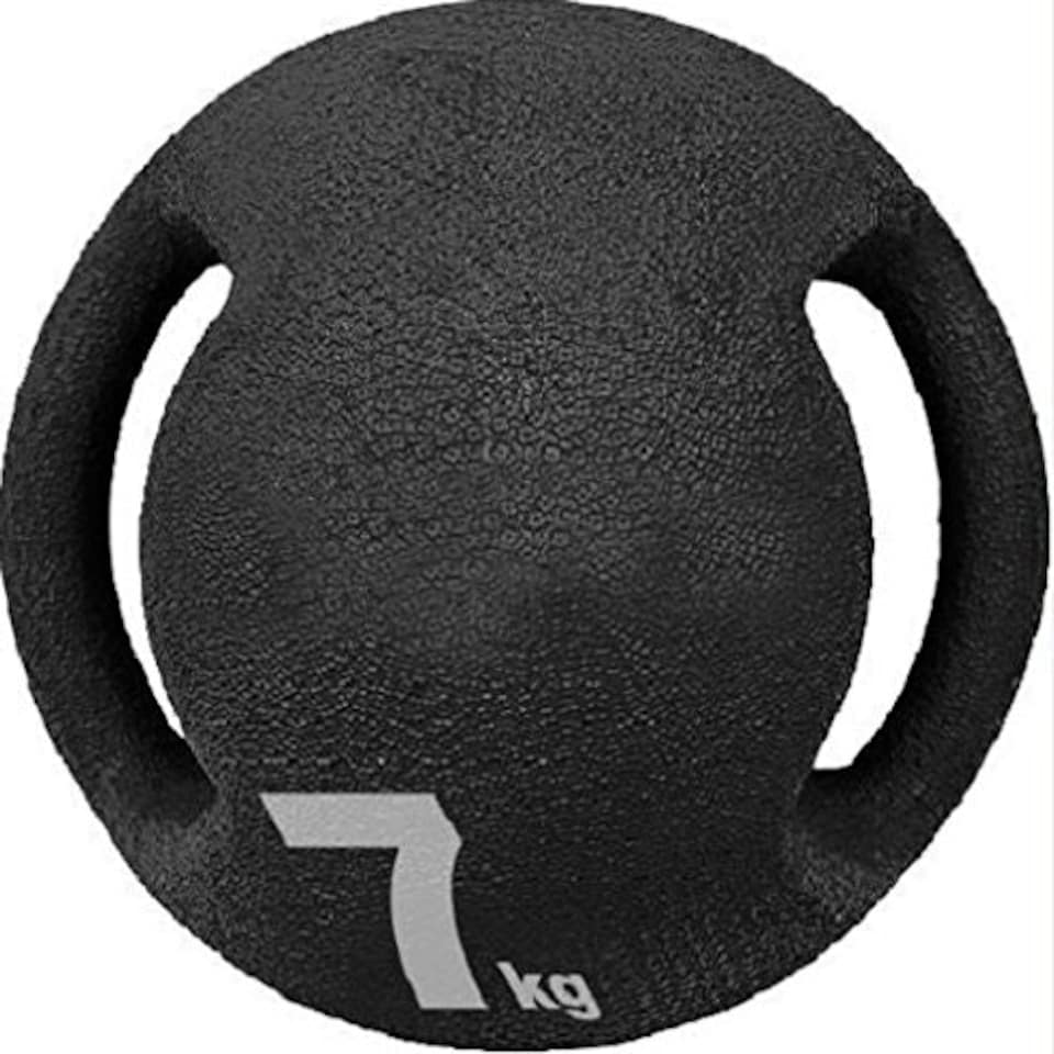MEDICINE BALL INCLUDING HANDLES - 7KG (BLACK) - Cartasport - MBH7