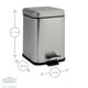 image 4 of Harbour Housewares Square Toilet Brush & Bin Set - Brushed Metal Grey