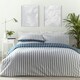 image 2 of Harvard Stripe Print Duvet Cover Set - King - Blue