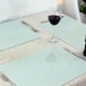 image 5 of Harbour Housewares 12pc Glass Placemats & Coasters Set - 40cm x 30cm - White | White | White