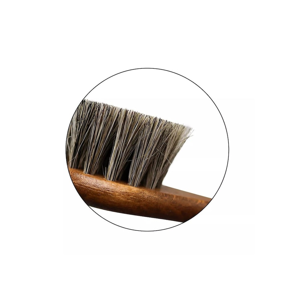 image 1 of BIRCH Horsehair Dauber Brush - For Applying Shoe Polish and Cream 15cm | Grey | Grey
