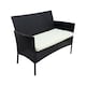 image 5 of Alivio 4 Piece Rattan Sofa Set Patio Furniture with Coffee Table Weather Resistant UV Protected Cushions for Indoor Outdoor Use | Black | 1