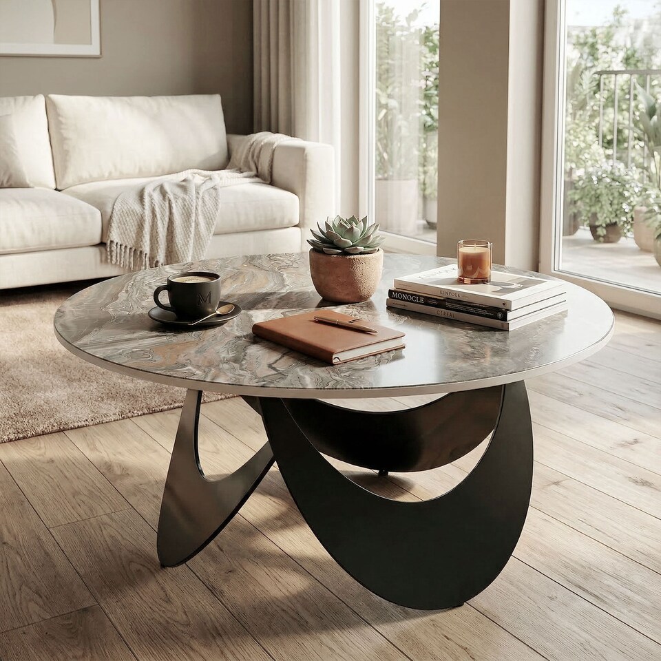 image 1 of HOMCOM Coffee Table Sintered Stone Top