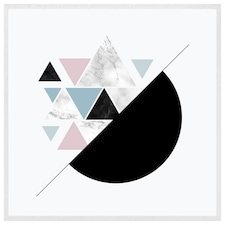 Triangles & semi circle pattern (Picture Frame) White | XL