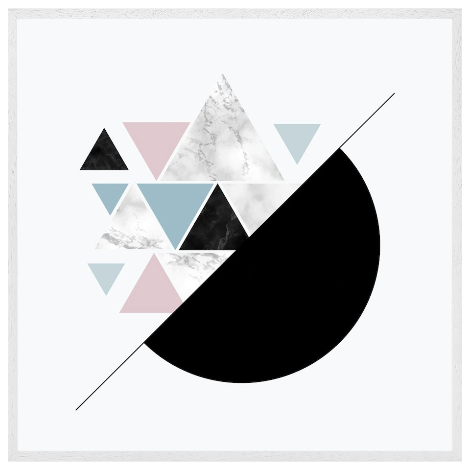 image 1 of Triangles & semi circle pattern (Picture Frame) White | XL