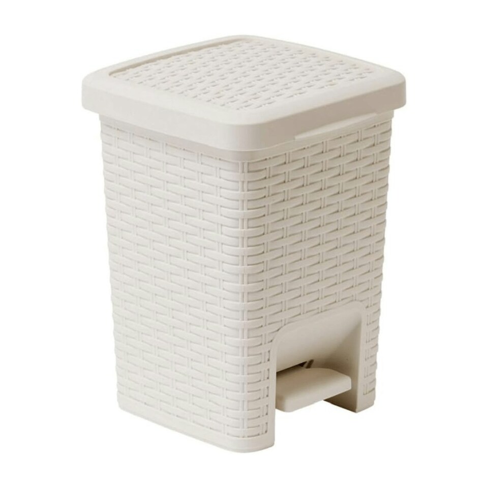 image 1 of Addis 6L Rattan Pedal Bin, Cream N/A