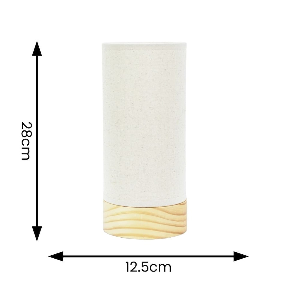 image 1 of ValueLights Elsa Natural Bamboo Fabric Wooden Table Lamp & Bulb | Brown