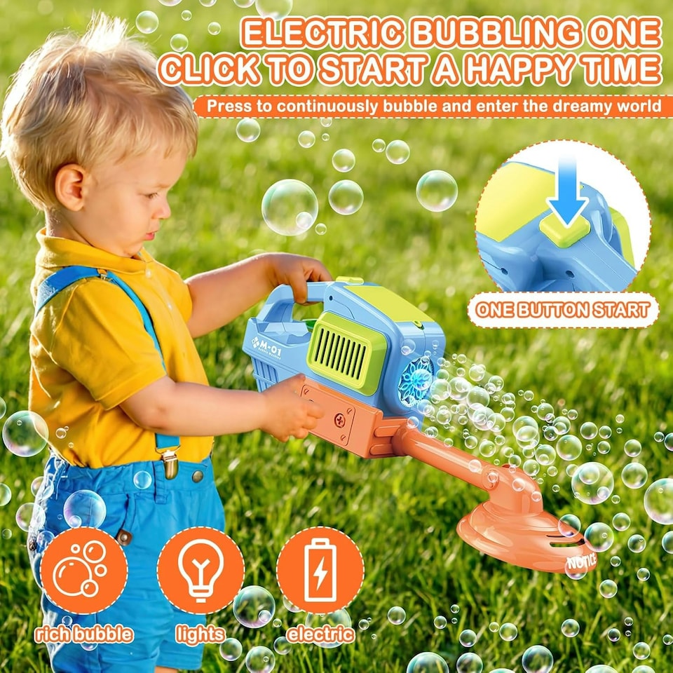 image 1 of Bubble Maker Bubble Machine Gun with LED Lights - To 2 Bottles Bubble Solution - Outdoor Toy for Kids 3+
Brand