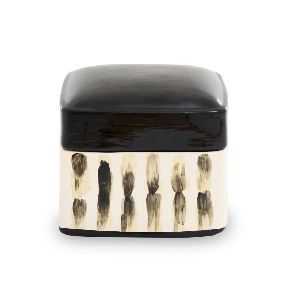 image 1 of Interiors by Premier Brushstroke Trinket Box Black