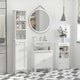 image 9 of HOMCOM 165cm Freestanding Slimline Bathroom Storage Cabinet w/ 6 Shelves White