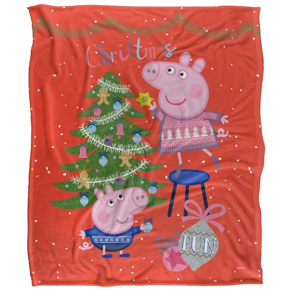 image 1 of Peppa Pig Christmas Fun Blanket - White - One Size