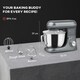 image 3 of HOMCOM Stand Mixer, 4.5L Food Mixer for Baking, 6 Speeds and Pulse Setting, 1300W Cake Electric Whisk with Dough Hook, Whisk, Stainless Steel Bowl, Splash Guard, Beater, Silver Tone | Silver
