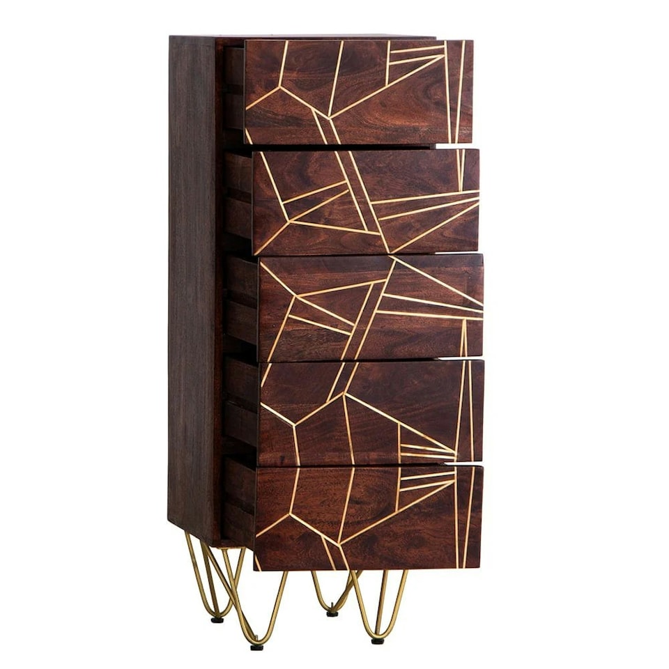 image 1 of Jusleen Solid Mango Wood Tall Chest Of Drawers