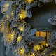 image 8 of 60cm Premium Mixed branch prelit Snow Flocked Christmas Wreath - with timer
