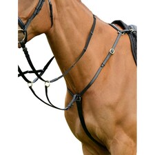 Kincade Classic Leather Breastplate With Running Martingale - Black - Pony