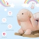 image 5 of HOMCOM Cute Kids Ride-On Rocking Rabbit w/ Sound Handlebars Seat Belt Plush Body