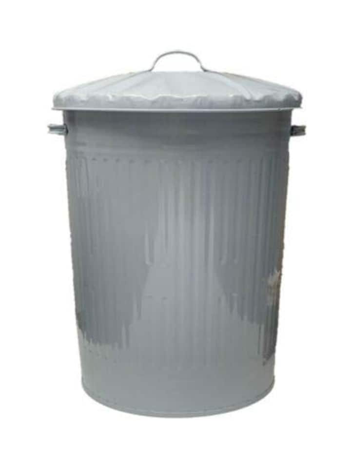 90L Retro Style Metal Dustbin Suitable for Indoor or Outdoor - Classic Bin Steel Dustbin for Animal Feed, General Waste, Storage - 90 Litre