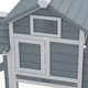 image 8 of PawHut Chicken Coop Hen Cage Small Animal Hutch Nesting Box Outdoor Run Grey