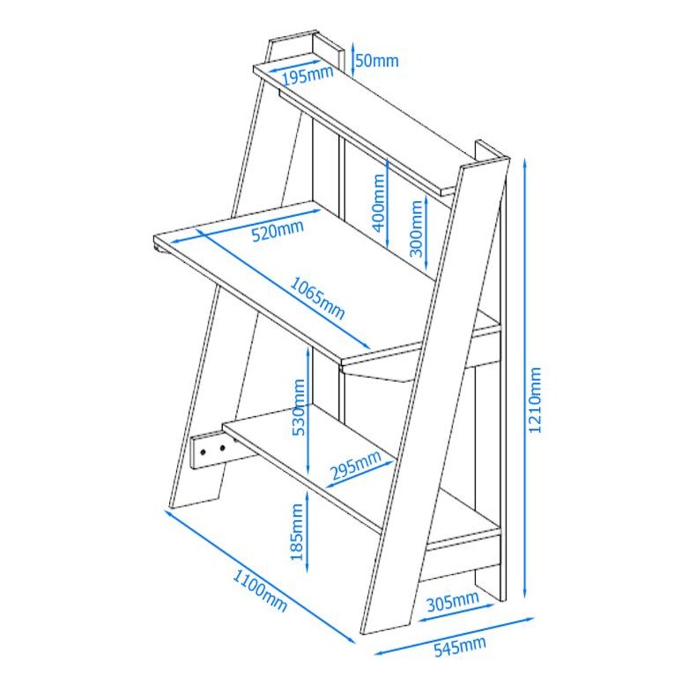image 1 of Arizona Desk with 2 Shelves in Light Oak Look