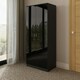 image 5 of FWStyle Chilton 2 Door Wardrobe - Black Gloss Front Black