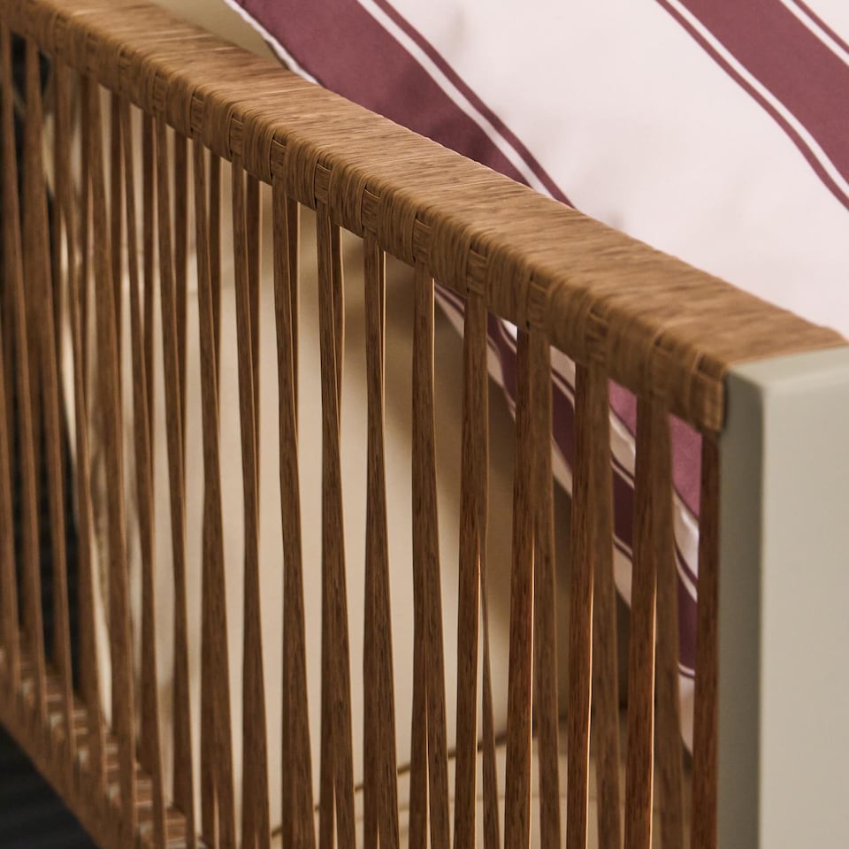 image 1 of OHS Santorini 5 Seater Corner Sofa Table Set Garden Patio Furniture | Cream | Natural | Five Plus Seater