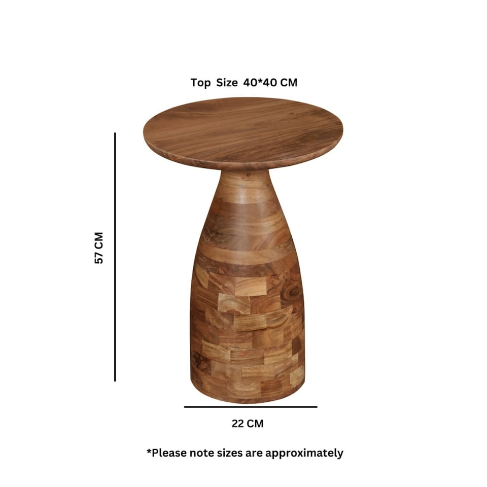 image 1 of Jaipur Acacia Wood Side Table Brown