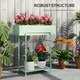 image 5 of Outsunny 2 Tier Plant Stand, Metal Plant Rack with Drain Holes, Green 