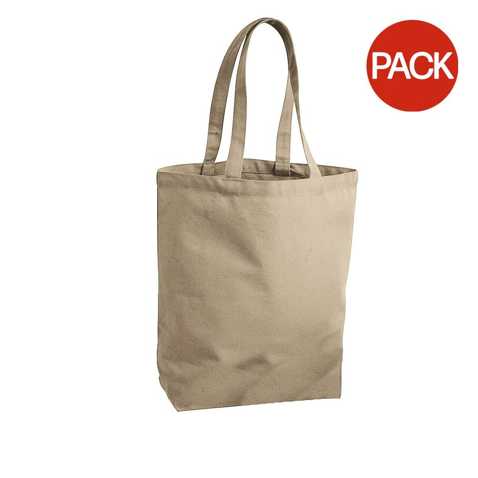 Westford Mill Plain Fair Trade Camden Shopper / Shopping Bag (13 Litres) (Pack of 2) - Natural - One Size Cream