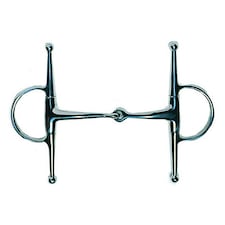 JP Korsteel Stainless Steel Jointed Full Cheek Snaffle Bit II - Silver - 4.5in