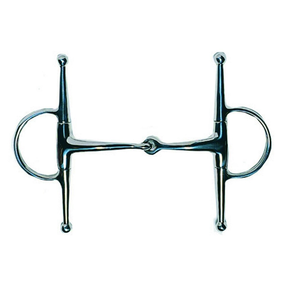 JP Korsteel Stainless Steel Jointed Full Cheek Snaffle Bit II - Silver - 4.5in