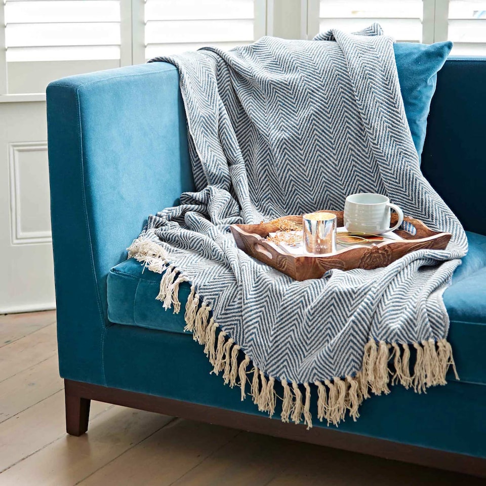 image 1 of Chevron Recycled Cotton Throw