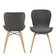 image 2 of Batilda Dining Chairs with Grey Fabric and Oak Set of 2