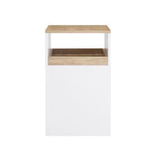 SoBuy Printer Stand with Storage and Wheels, White & Natural Wood, 15.7x19.7x25.6 in, 16.1 kg - ASK08-WN
