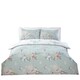image 6 of Hummingbird Microfibre Reversible Duvet Cover Set with Pillowcase Blue | King