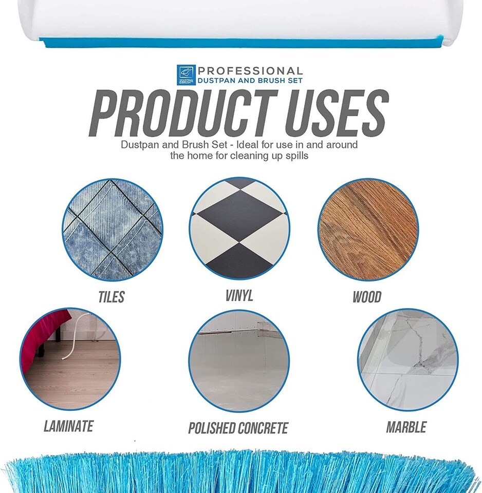 image 1 of Durable Bristles and Easy Sweep Dustpan and Brush Set
