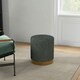 image 6 of HOMCOM Modern Round Footstool, Fabric Upholstered Foot Rest, Dark Green