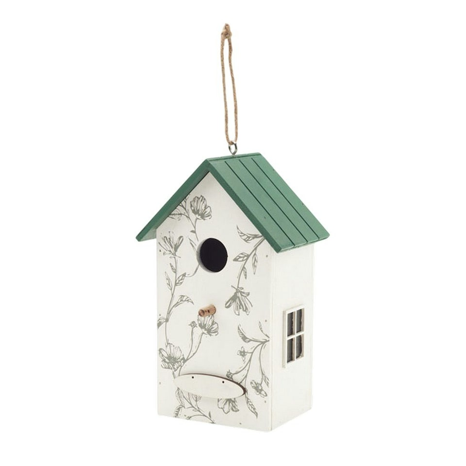 image 1 of MidOcean Greenjay Plywood Wild Bird House - White/Green - One Size White