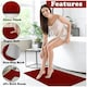 image 2 of VELVETIO Greek Bath Mat & Pedestal Mat Water Absorbent Non Slip Toilet Rugs Red