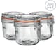 image 1 of Argon Tableware Glass Storage Jars - 200ml - Pack of 3 - Airtight Metal Clip Lid Storange Container Preserving Jar
