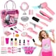 image 2 of Kids Hair Salon Play Set Pretend Hairdressing Makeup Kit with Lights Sounds Unicorn Apron Carry Bag